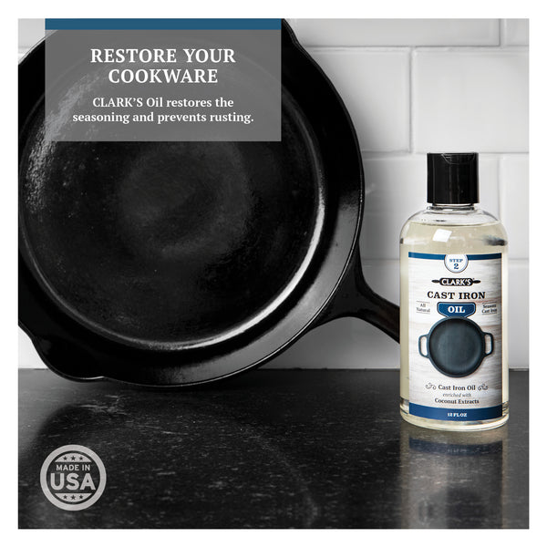 CLARK'S Cast Iron Seasoning Oil - Made From Pure Coconut Oil