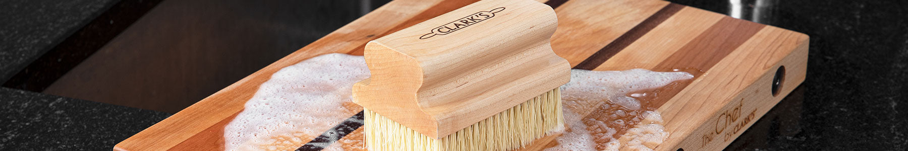 CLARKS Large Surface Scrub Brush - Tampico Fibers & USA Maple